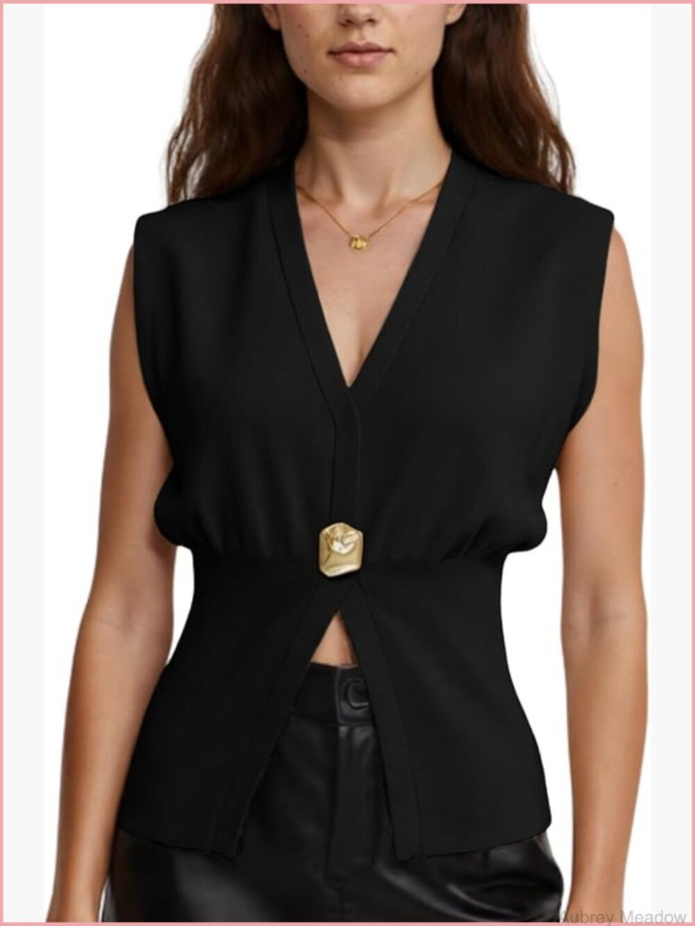 Womens Vest Top Button Down V Neck Sleeveless Knit Summer